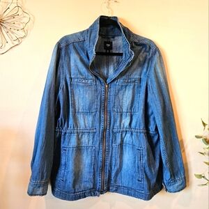 GAP Extra-Large Jean Jacket with Drawstring Waist